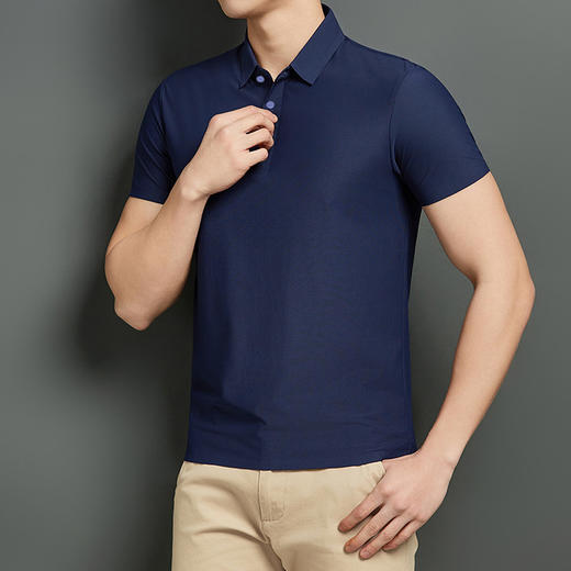 罗蒙 男女同款 无痕冰丝POLO衫 简约舒适 翻领设计 17色可选 商品图12