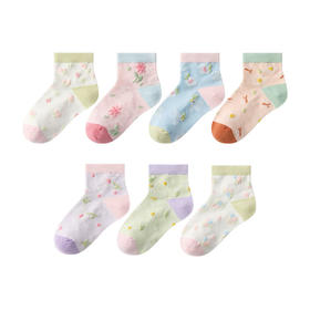 MM 山姆 Member's Mark 吸湿速干长绒棉女童袜 7双装