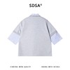 SDSA男装2026新款高贵轻奢假两件条纹拼接翻领小众设计感宽松短袖 商品缩略图4