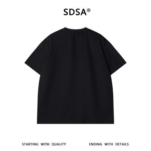 SDSA男装2026新款轻奢半拉链立领撞色边短袖T恤宽松挺括休闲上衣 商品图4