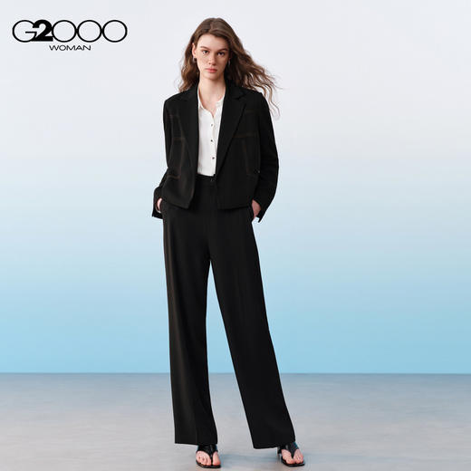 G2000女装SS26商场新款【直筒裤/防紫外线】弹性百搭休闲裤61261103 商品图2