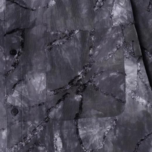 SDSA男装2026新款高贵轻奢潮牌扎染裁剪磨毛短袖衬衫百搭舒适上衣 商品图3