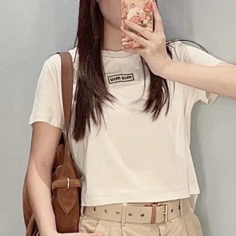 重磅渠道    miu奶油t  短款合身版型  100支长绒棉短袖T恤 商品图2
