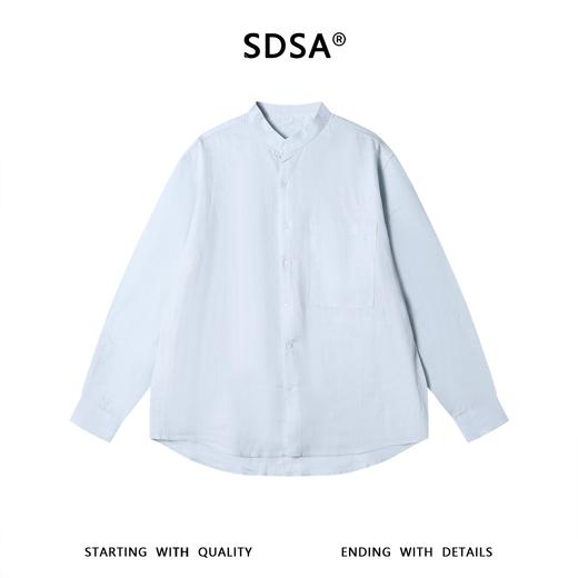 SDSA男装2026新款高贵轻奢日系少年感纯色立领长袖衬衫百搭时尚 商品图0