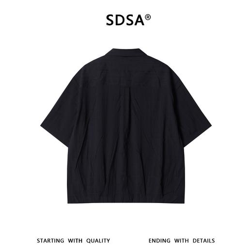 SDSA男装2026新款轻奢日系纯色提花格纹短袖衬衫双口袋百搭亲肤 商品图4