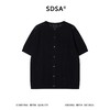 SDSA男装2026新款高贵轻奢竖条镂空提花短袖针织开衫宽松复古上衣 商品缩略图0