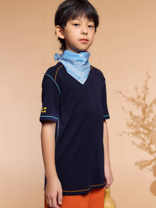 【儿童服饰团】【短袖T恤】【出汗秒干 高弹抗皱 撞色棉感短袖】【遇水“生花” 单向导汗 丝滑软糯 插画T恤】 商品图12