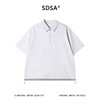 SDSA男装2026新款轻奢潮牌下摆拼接设计半拉链翻领短袖T恤百搭 商品缩略图0