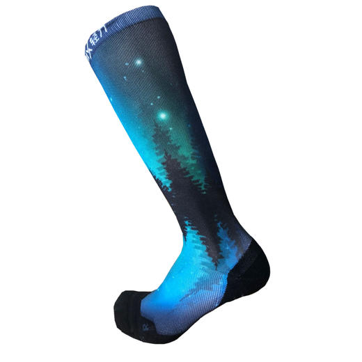 极光吸湿排汗透气压缩减震专业跑步马拉松越野户外运动袜长筒袜 商品图5