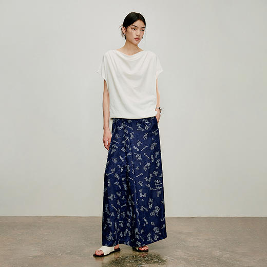 【林栖设计小店】明月疏星|米白色棉麻蓝印花纹
夏新款百搭T恤短袖1962185 商品图7