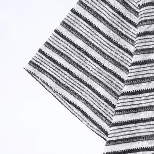 SDSA男装2026新款高贵轻奢美式撞色条纹半纽扣设计短袖T恤百搭潮 商品图2