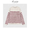 04-4潘依绣丁丁宠粉【慵懒周末】澳洲羊毛复古条纹慵懒风绞花针织毛衣L2808 商品缩略图1