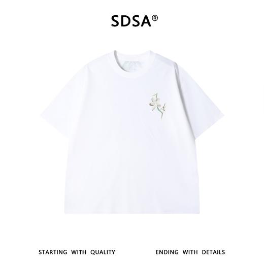 SDSA男装2026新款高贵轻奢国潮手绘花卉圆领短袖T恤百搭时尚上衣 商品图0