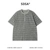 SDSA男装2026新款高贵轻奢美式撞色条纹半纽扣设计短袖T恤百搭潮 商品缩略图0