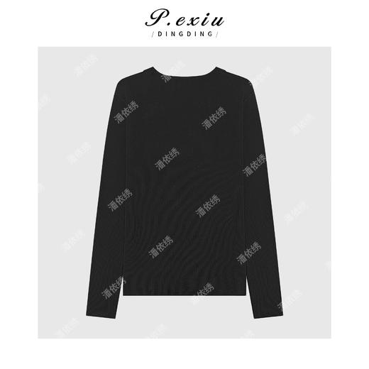 04-4潘依绣丁丁宠粉丝光羊毛气质修身显瘦交叉V领针织长袖上衣Q96451 商品图1
