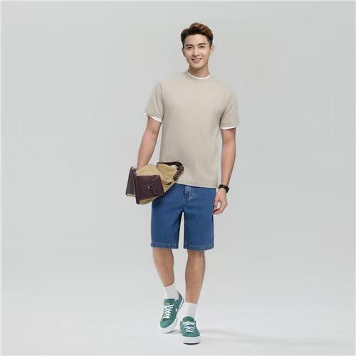 佐丹奴男装26年新款全棉液氨短袖T恤衫01026802 商品图6