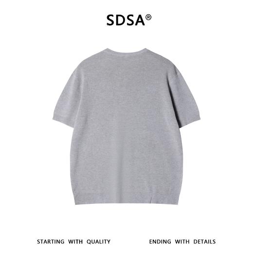 SDSA男装2026新款轻奢基础款老钱风纯色半拉链圆领短袖T恤百搭潮 商品图4