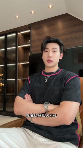 26T268SDSA男装2026新款高贵轻奢日系简约撞色织带圆领短袖T恤百搭上衣