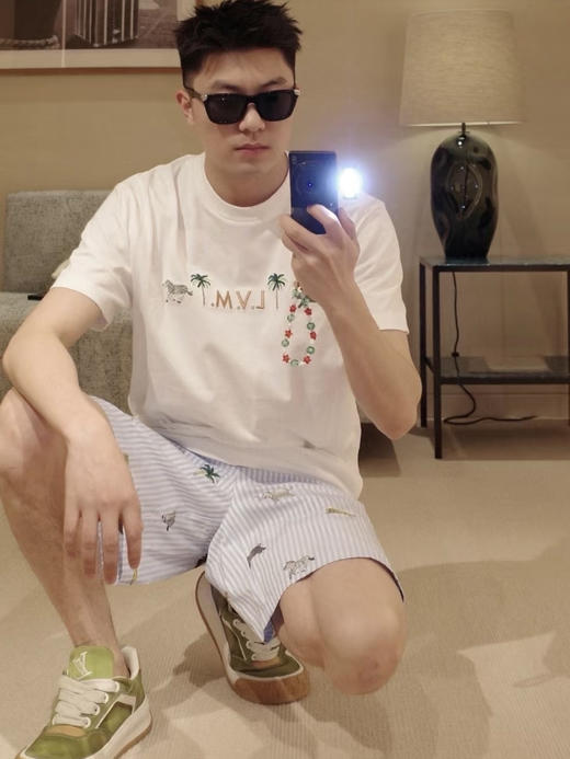 驴家 25ss椰树斑马绣花短袖T恤 商品图2