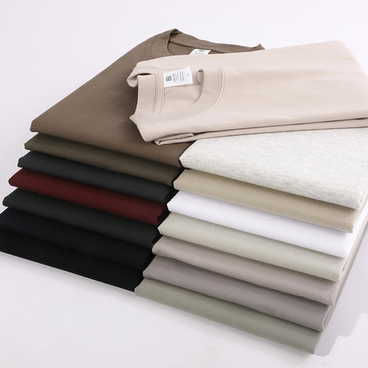【夏季特卖，特惠3件装】【拍一件不发， 选3件加入购物车自动减】夏季230g短袖T恤男女同款纯棉圆领宽松百搭叠穿上衣休闲情侣打底衫 商品图7