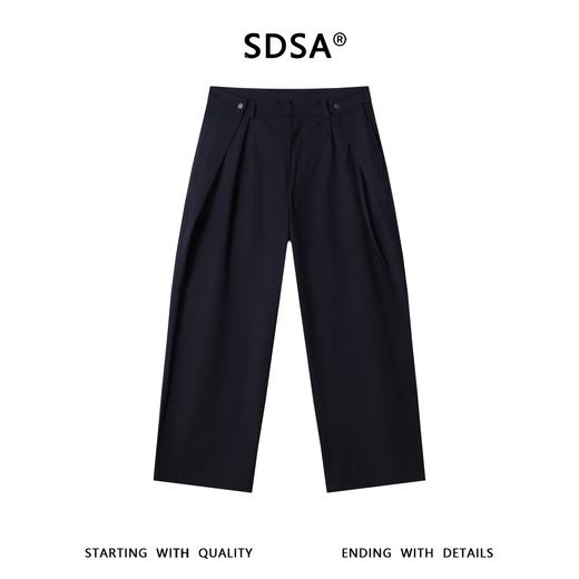 SDSA男装2026新款高贵轻奢极简显瘦气质百搭休闲褶皱休闲裤时尚 商品图0
