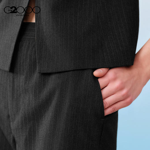 G2000女装SS26商场新款【舒适弹/直筒裤可机洗】商务通勤条纹西裤61252053 商品图4