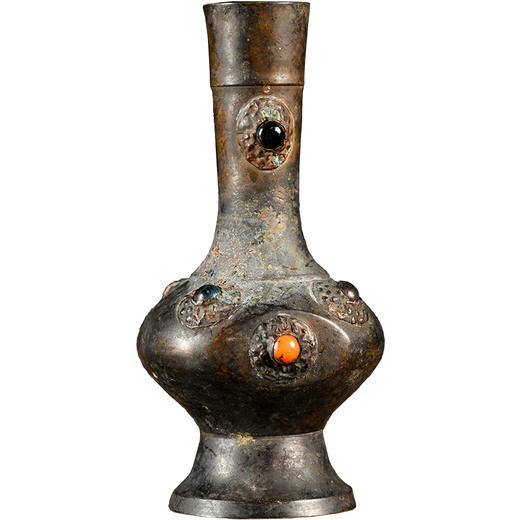 清	铜嵌宝石瓶摆件 商品图5