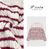 04-4潘依绣丁丁宠粉【慵懒周末】澳洲羊毛复古条纹慵懒风绞花针织毛衣L2808 商品缩略图0