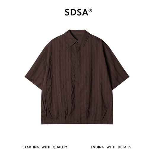 SDSA男装2026新款高贵轻奢老钱风复古竖纹短袖衬衫百搭简约上衣 商品图0