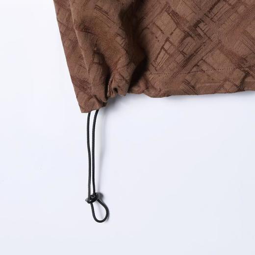 SDSA男装2026新款提花格纹半拉链立领短袖T恤下摆抽绳设计百搭 商品图3