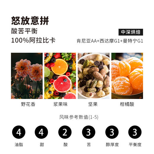 怒放意大利 中深黑豹微微果酸 精品意式拼配咖啡豆 商品图1