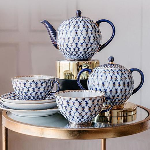【LOMONOSOV俄皇】金钴蓝网纹系列经下午茶具 商品图0