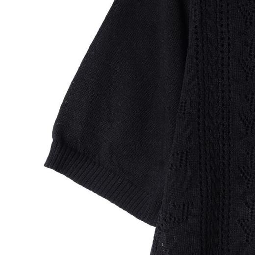 SDSA男装2026新款高贵轻奢复古镂空针织纽扣翻领短袖T恤百搭休闲 商品图2