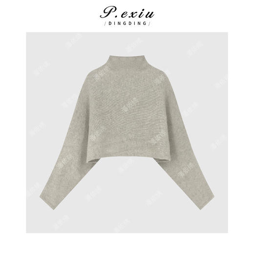 04-4潘依绣丁丁宠粉浣熊绒羊毛气质高级感软糯斗篷式针织上衣Q13618 商品图1