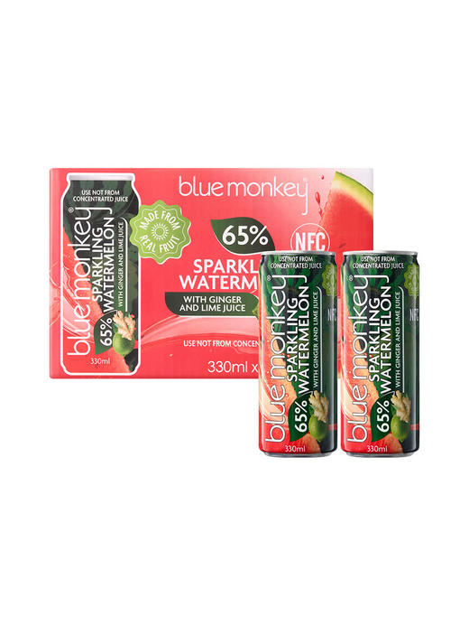 MM 山姆 BLUE MONKEY生姜青柠西瓜汁气泡饮料 330ml*16 商品图0