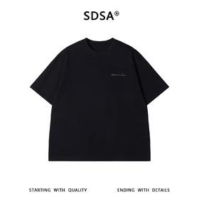 SDSA男装2026新款高贵轻奢基础课极简印花小标圆领短袖T恤百搭潮