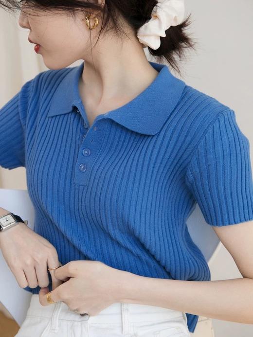 克莱因蓝莱赛尔针织短袖polo衫 商品图6