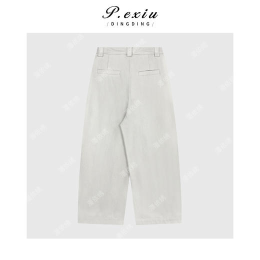 04-4潘依绣丁丁宠粉100%棉重工水洗工装风磨毛弯刀牛仔休闲裤Q89598 商品图1