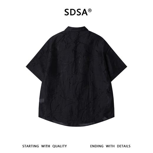 SDSA男装2026新款高贵轻奢潮牌扎染裁剪磨毛短袖衬衫百搭舒适上衣 商品图4