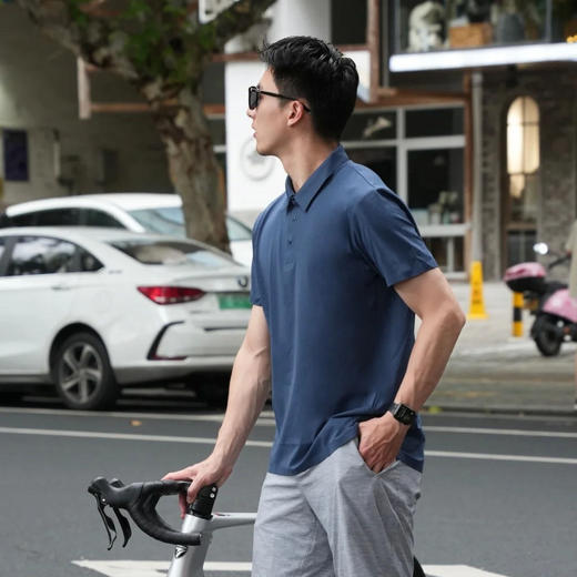 罗蒙 男女同款 无痕冰丝POLO衫 简约舒适 翻领设计 17色可选 商品图3