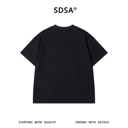 SDSA男装2026新款高贵轻奢设计感简约小标拼接领口圆领短袖T恤 商品图4