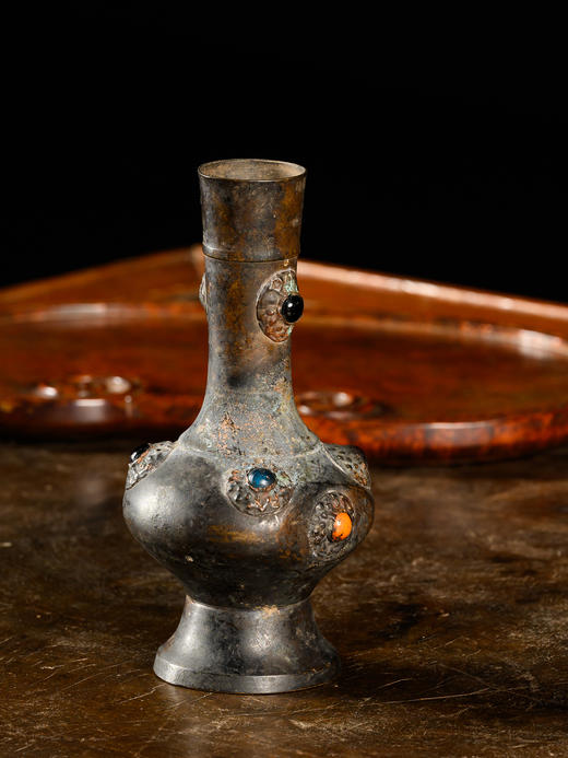 清	铜嵌宝石瓶摆件 商品图2