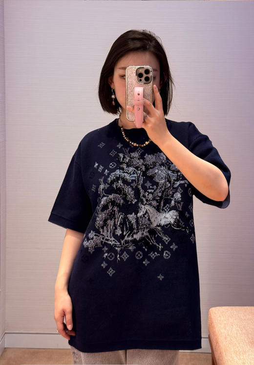 驴家 26ss刺绣字母标识提花针织T恤 商品图8