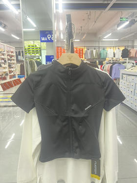 XY｜fuersa瑜伽服女紧身t恤运动短袖透气跑步训练普拉提立领拉链健身服86121-2633