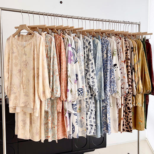 热卖！“下单送同色头花”奈奈的猫 棉绸睡衣家居服套装2.0  柔软亲肤 多花色可选 商品图13