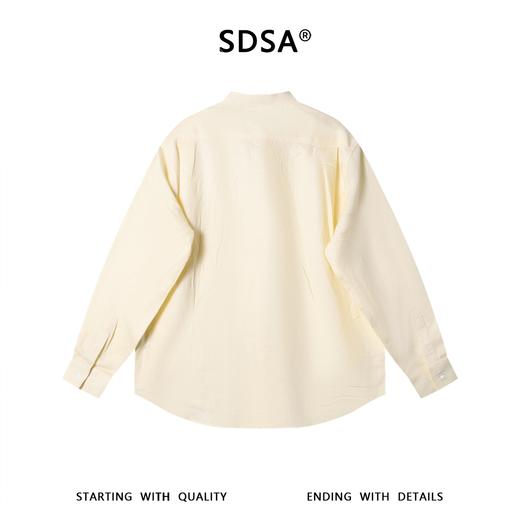 SDSA男装2026新款高贵轻奢日系少年感纯色立领长袖衬衫百搭时尚 商品图4