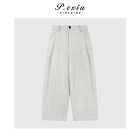 04-4潘依绣丁丁宠粉100%棉重工水洗工装风磨毛弯刀牛仔休闲裤Q89598