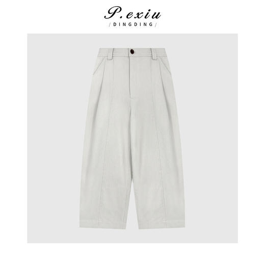 04-4潘依绣丁丁宠粉100%棉重工水洗工装风磨毛弯刀牛仔休闲裤Q89598 商品图0