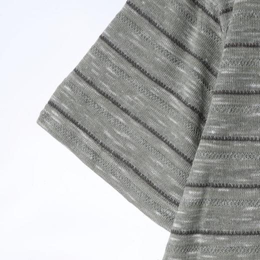 SDSA男装2026新款高贵轻奢美式撞色条纹半纽扣设计短袖T恤百搭潮 商品图2