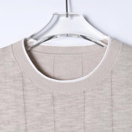 SDSA男装2026新款高贵轻奢坑条撞色边短袖针织T恤宽松肌理感上衣 商品图1